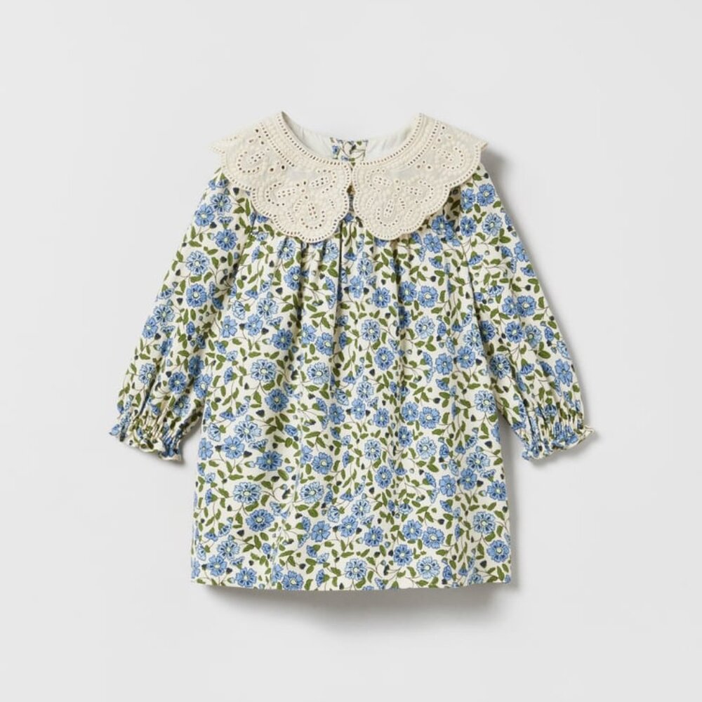 Embroidered Bib Collar Dress Zara, size 18-24 months
